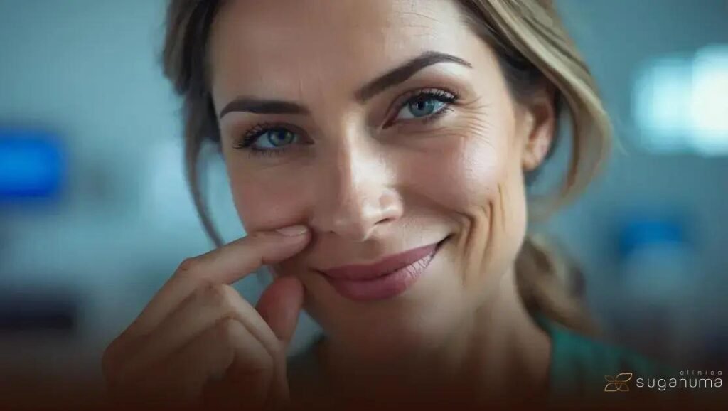 Preenchimento nasal para levantar a ponta do nariz sem bisturi