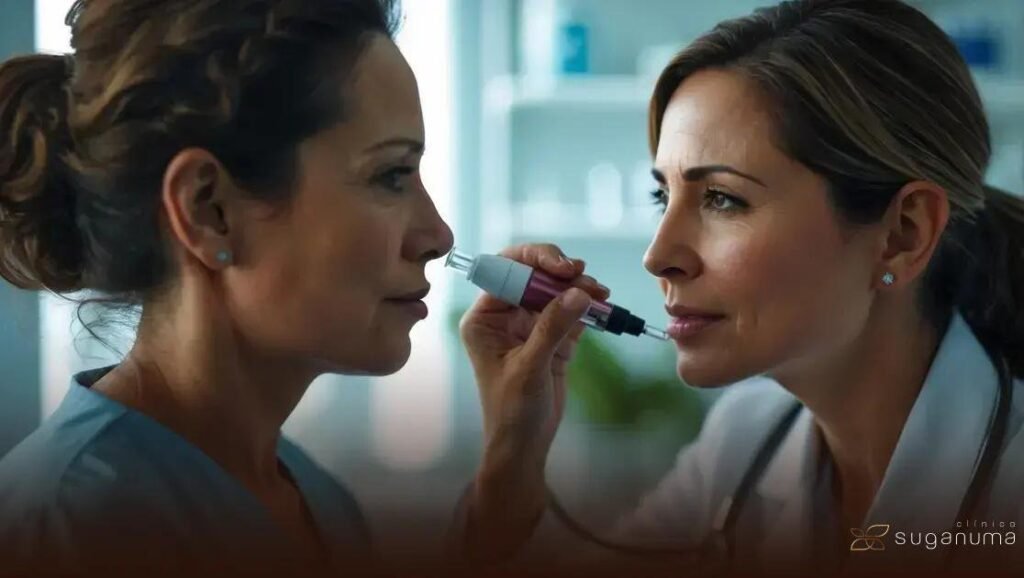 Preenchimento nasal preventivo: ajuste sutil de leves irregularidades