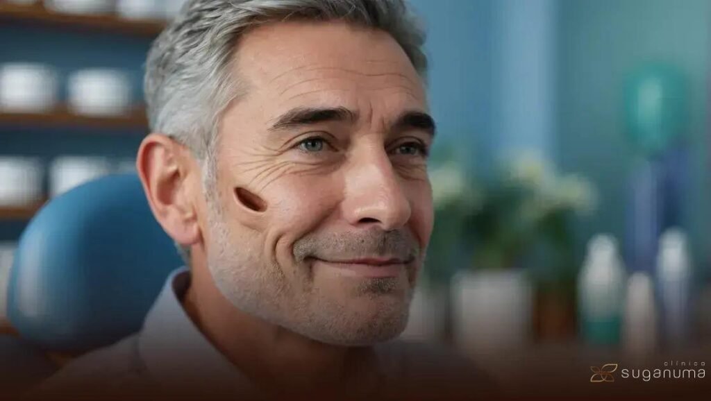 Plasmage para homens: correção discreta da queda palpebral